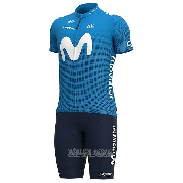 2021 Cycling Jersey Movistar Blue Short Sleeve And Bib Short